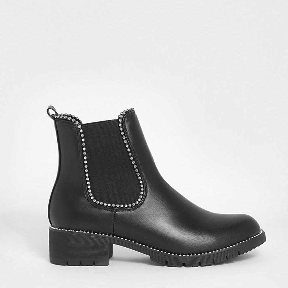 Ego black combat boot studded accents sz 8